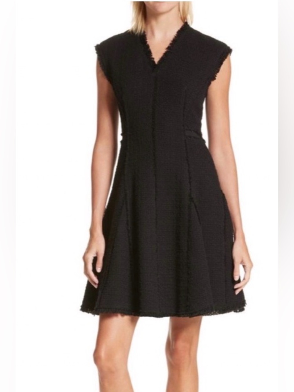 Rebecca Taylor $450‎ Black Sleeveless Tweed V-neck - Picture 2 of 8